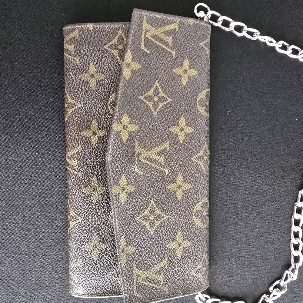 LV Brown Monogram Wallet with Chain